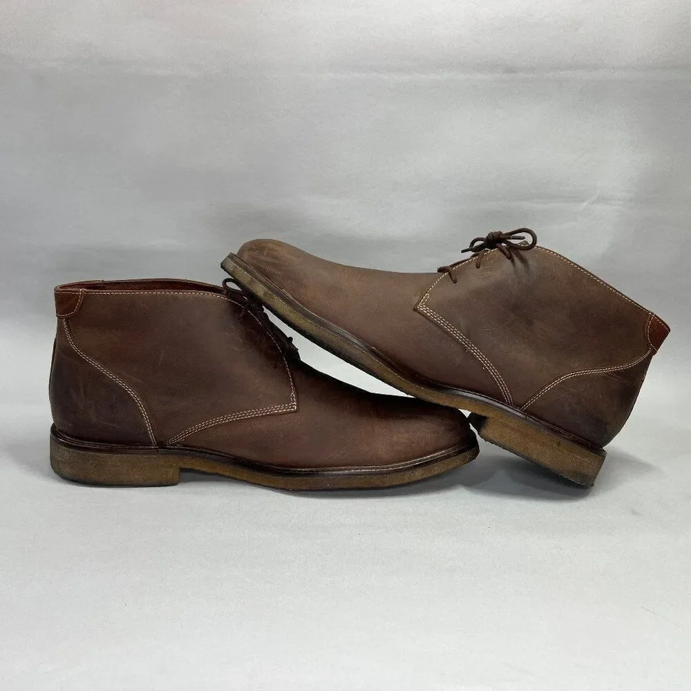 Johnston & Murphy Copeland Chukka Boots Men's Size 15‎ Brown Leather Shoes
